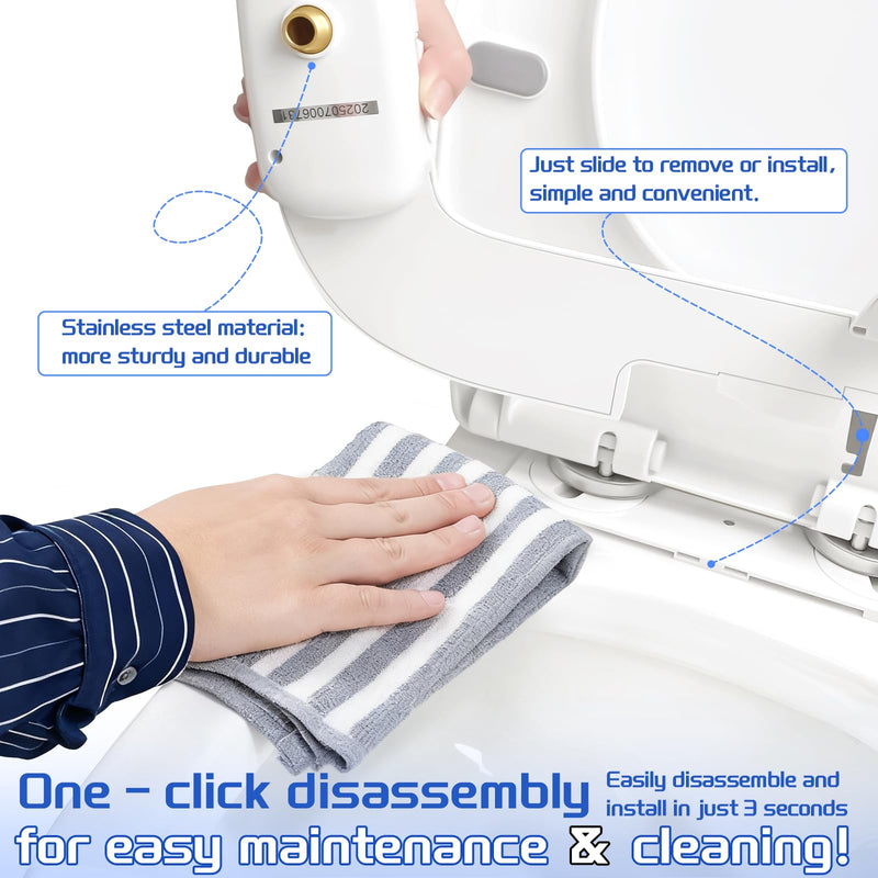 Bidet Attachment for Toilet Non-Electric Ultra-Thin Design,Self-Cleaning Dual Nozzles,Rear & Feminine Hygiene Wash,Adjustable Water Pressure,Cold Water Only, White(0.23 in) A001-Bidet Attachment