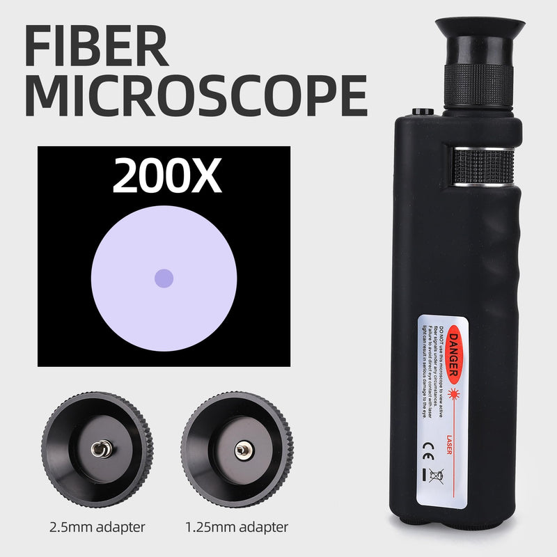 Fiber Optic Jumper Equipment Magnifying Glass Optical Connector SC/LC/FC end face Inspection Probe Handheld Fiber Optic Microscope 200X