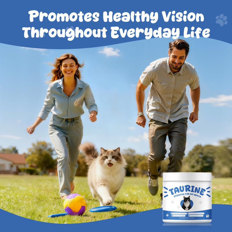 Taurine Powder Supplement for Cats, Essential Taurine Support for Heart Health, Vision & Immune Function, Easy-to-Mix Feline Nutrition Powder