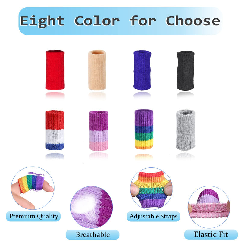 10Pcs Finger Compression Sleeves Support, Finger Sleeve Protectors Cots Thumb Brace for Trigger Finger Arthritis Swelling Basketball Sport, Breathable Elastic Pain Relief One Size Beige 10