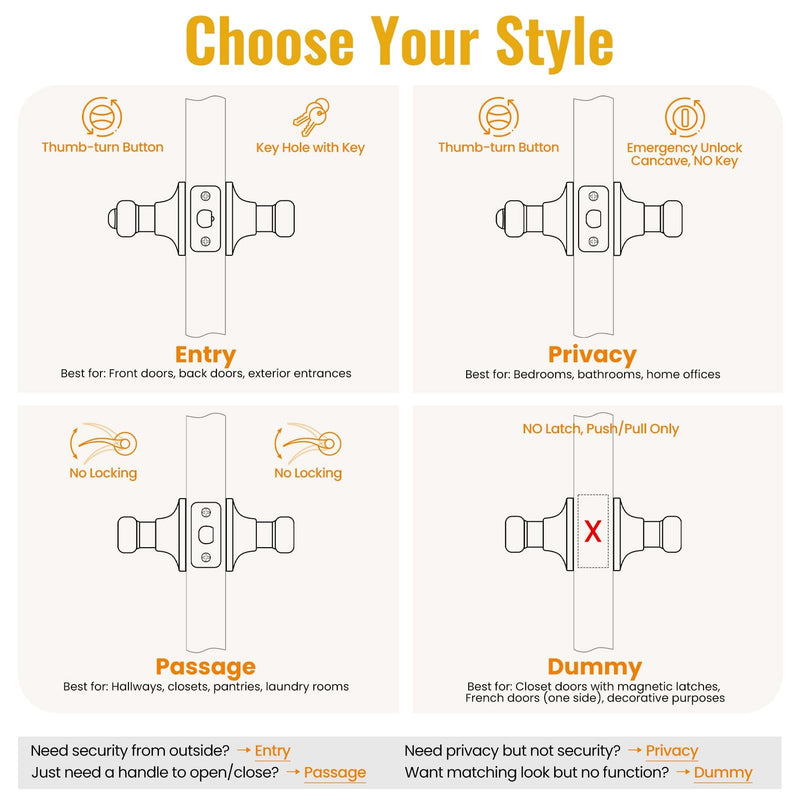 HOSOM 2-Pack Entry Door Lever Handles with Lock & Key, Wave Style Lever Handles, Satin Nickel Finish for Modern Entrance Doors 2 Pack
