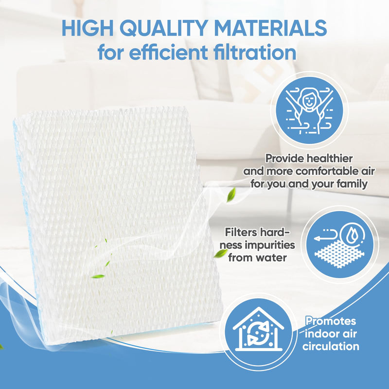 HFT600 6 Pack Humidifier Wicking Filter T Replcement Compatible with Honeywell HEV615 HEV620 Humidifier, Compared to Part HFT600T HFT600PDQ Wicking Filter, Blue