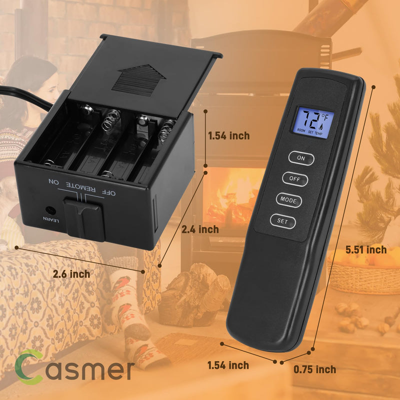 Upgraded Universal Fireplace Remote, Dual Power, Control Millivolt Valve Thermostat Remote | Dual Power