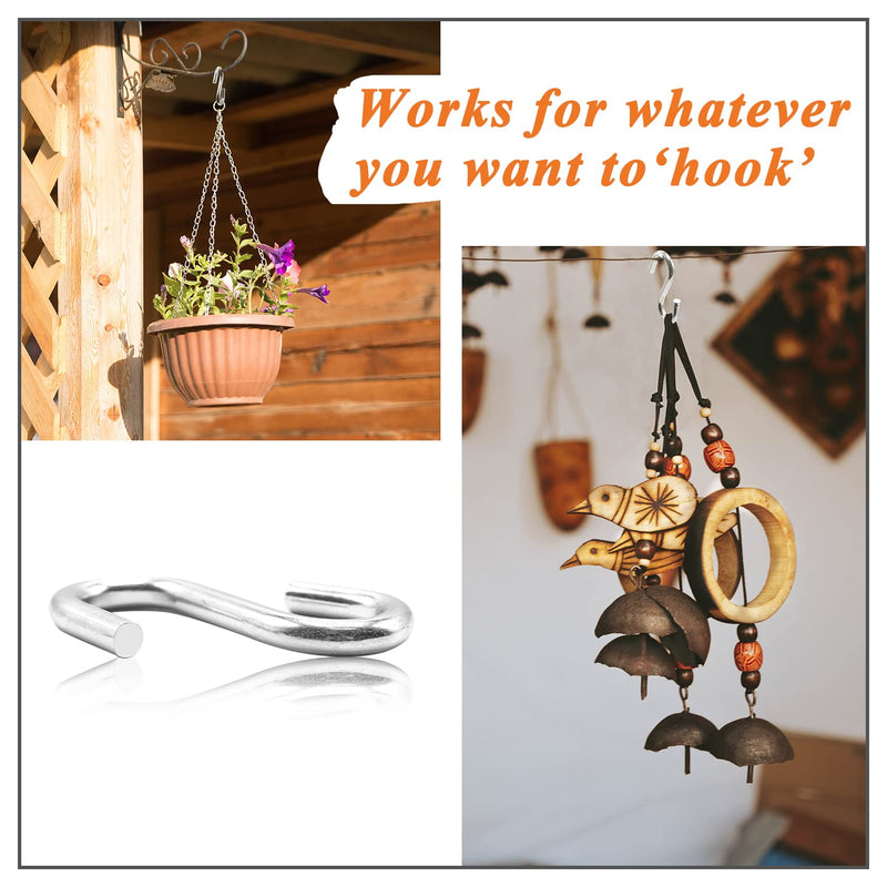 Bathonly 2 Packs S Hooks Heavy Duty, 3 Inch Rustproof Large S Hooks for Hanging, Hammock Hooks Hardware, Hanging Kitchenware, Load Capacity 550 LBS