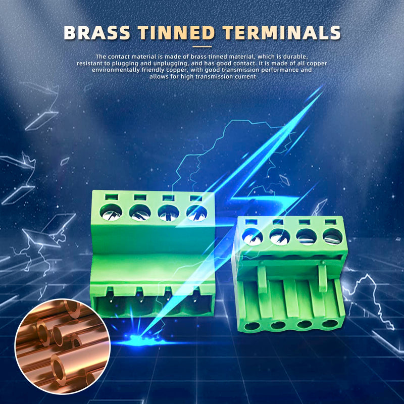 15pairs 4 Pin 5.08mm Pitch PCB Mount Screw，15Pcs 4 Pin Phoenix Type Connector PCB Mount Screw Terminal Block Connector with 15Pcs 4 Pin Plug 5.08mm 4 Pin