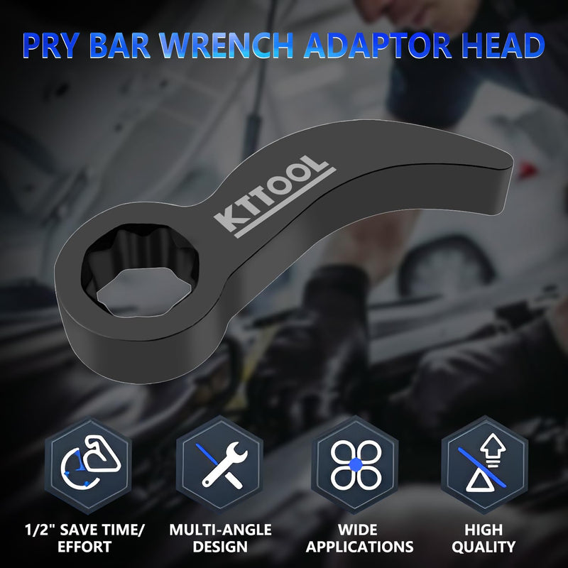 Pry Bar Wrench Adaptor Head, Crowbar Adapter Head Tool, Half Shaft Removal Car Repairing Tools 1/2" Drive 1/2"