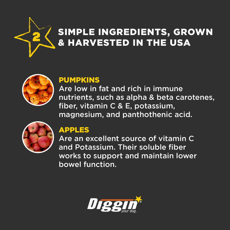 Diggin’ Your Dog Firm Up Pumpkin for Dogs & Cats, 100% Made in USA, Pumpkin Powder for Dogs, Digestive Support, Apple Pectin, Fiber, Healthy Stool, 4 oz 4 oz (Pack of 1) - PawsPlanet Australia