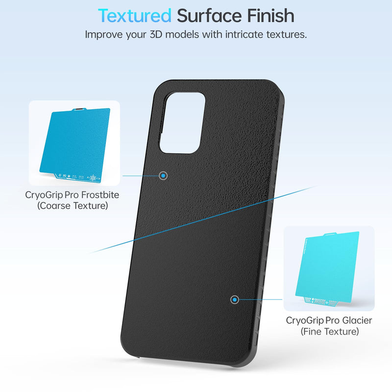BIQU CryoGrip™ Pro Glacier 257x257mm Panda Build Plate for Bambu-Lab P1P/P1S/X1C/X1E/A1 3D Printer Double Sided Special Materials Upgrade Build Plate Removable Surface Platform CryoGrip Pro Glacier