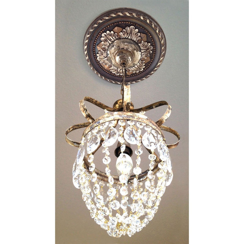 11 3/8"OD x 3 5/8"ID x 7/8"P Palmetto Ceiling Medallion (Fits Canopies up to 4 1/2"), Hand-Painted Athenian Green Athenian Green (Flat Finish)