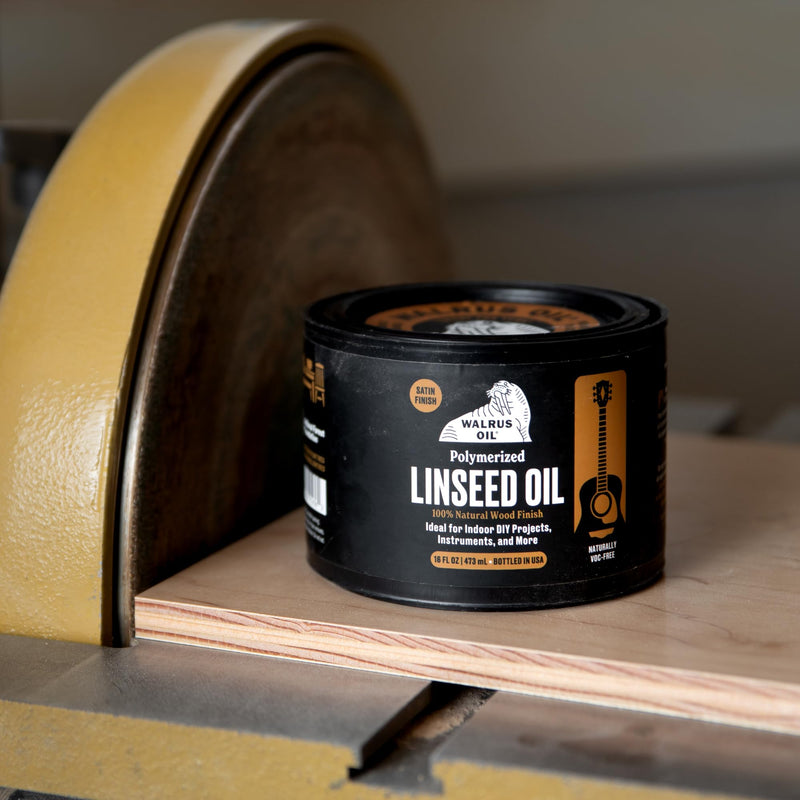 Walrus Oil - Polymerized Linseed Oil. 100% Natural, VOC-Free, Fast Curing Wood Sealer. Food-Contact Safe, 16oz Can