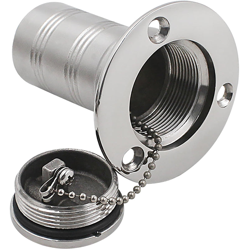 YANYUCB Boat Deck Fuel/Gas/Water/Diesel/Waste Filler(1-1/2 inch,2inch),316 Stainless Steel Deck Filler with Key/Keyless Cap,Marine Fuel Tank Filler Neck,Boat Deck Hardware for Boat Yacht 1-1/2 inch A-Fuel-Straight