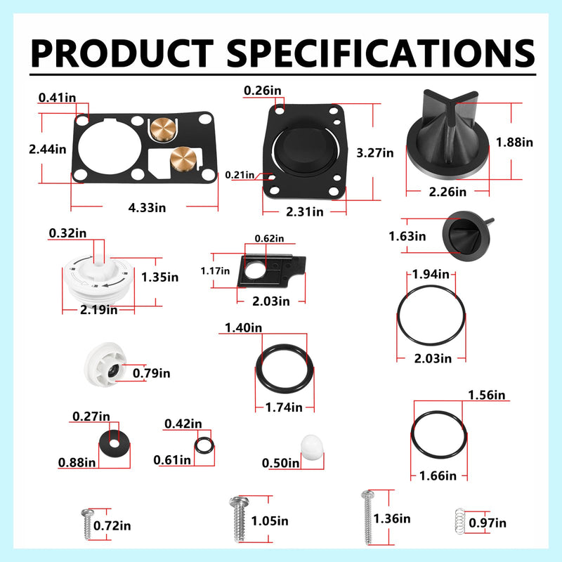 Bonbo 29045-3000 Replacement for Jabsco Twist N Lock Marine Manual Toilet Service Kits for 29090-3000 Compact & 29120-3000 Household Toilet Pump Assemblies 2008 and Up