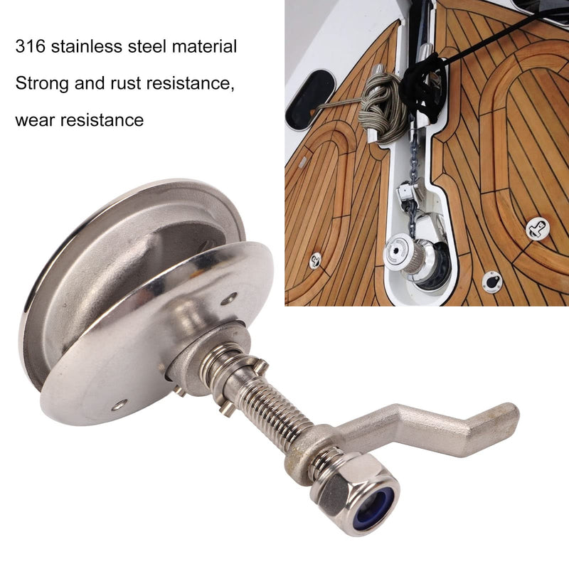 Acouto Boat Cam, Marine 316 Stainless Steel Flush Pull Hatch, Adjustable Floor Buckle Hatch with Back Plate Mirror Polished for Marine Ship Yacht
