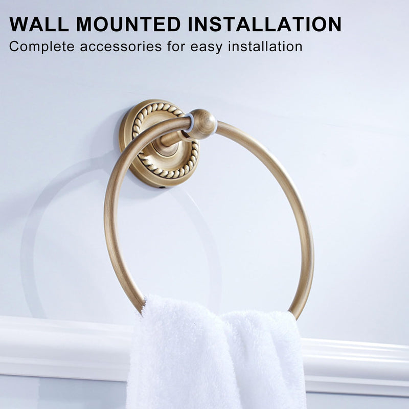 Antique Bronze Towel Ring for Bathroom Hand Towel Holder Wall Mounted