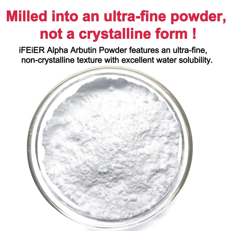 100% Pure Alpha Arbutin Powder for Skin 4 oz (114g), Nano-Grade Ultra-Fine Powder for excellent water solubility, Cosmetic Grade α-Arbutin for DIY Skin Care Formulations 4oz (114g)