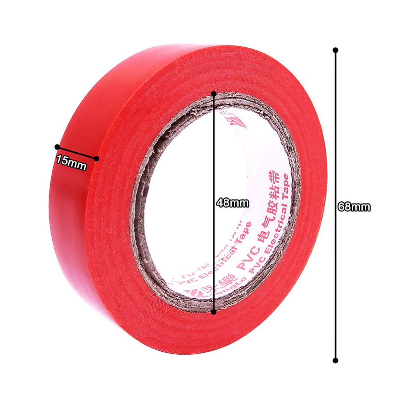 Viaky 6 Pack Electrical Tape Each Roll 0.6" x 50' High End Industrial Grade - Rated to 176 Degrees & 600 Volts - Vinyl Insulating Backing - Perfect for Electric Wiring Projects (red) 6 red