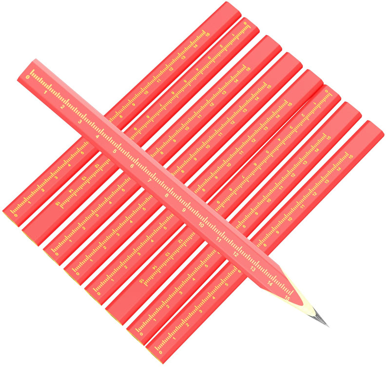 KR. LIF 8 PCS Carpenter Pencils Construction Pencil, Carpenter Marking Pencil for Woodworking Concrete Scriber Marking Tool Black 8