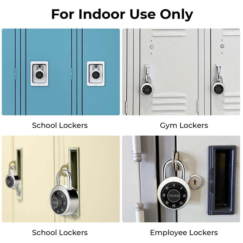 Dial Combination Lock - Padlock for Gym and School - 1 Pack, Black