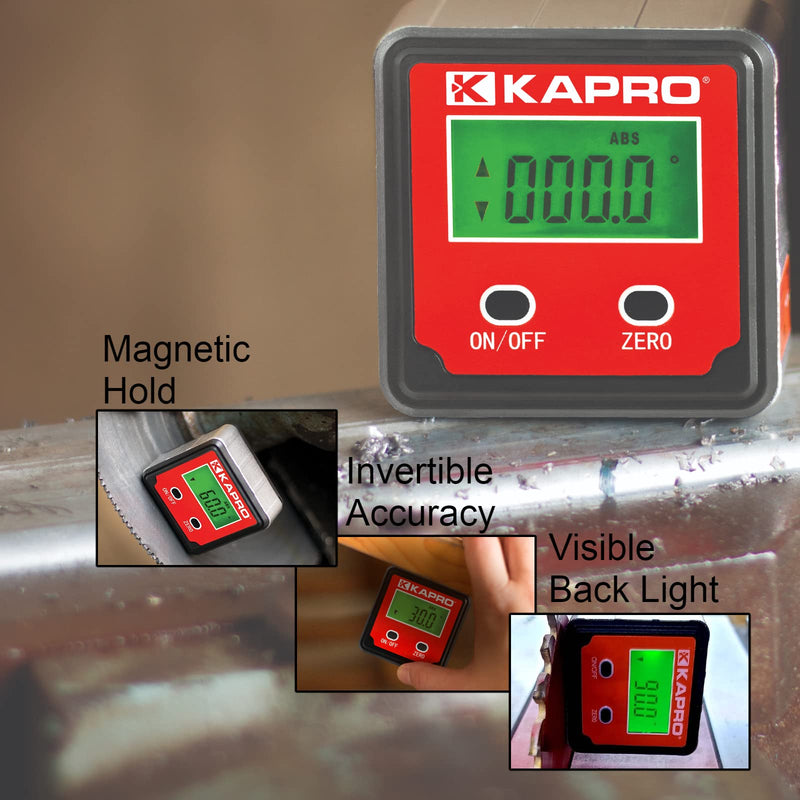 Kapro - 393 DIGI Pro Digital Inclinometer - Magnetic - Pocket Digital Box Level - LCD Display & Automatic Inversion - ±0.1 Level and Plum Angles - Pocket Sized - 2.4” | Pocket Digital Box Level - LCD Display & Automatic Inversion - ±0.1 Level and Plum ...