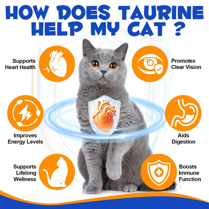 Taurine Powder for Cats, Cat Supplement for Heart, Vision, and Immune Support, Suitable for All Breeds & Ages, 200g