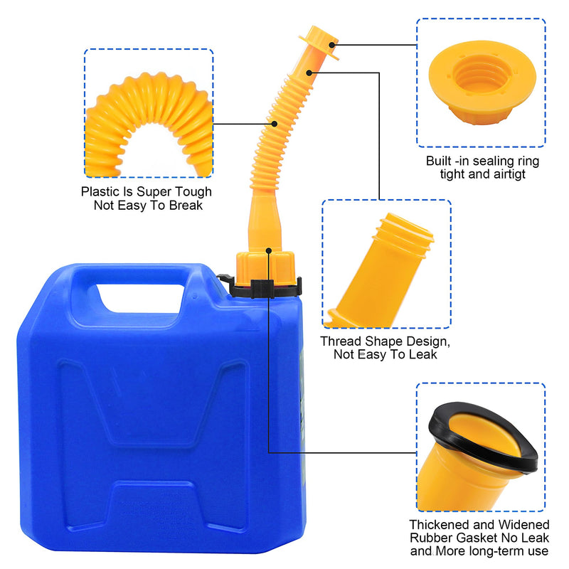 Can Spout Replacement Kit,Can Nozzle Replacement Kit for 1/2/5/10 Gal,Can Spouts for Old Style Tanks Easy to Install,with Screw Collar Caps, Spout Cover, Base Cap, Drill Bit(19) 19