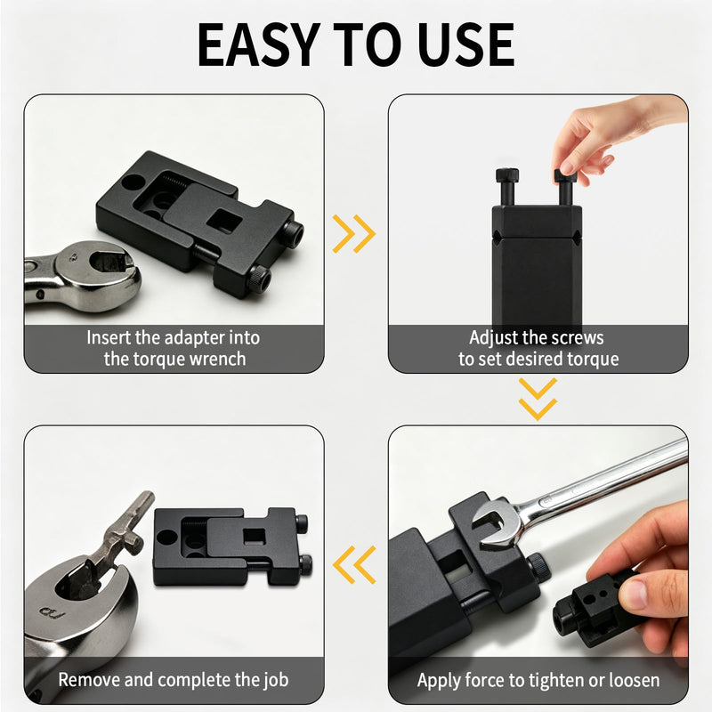 Adjustable Torque Wrench Adapter Tool, Heavy Duty Universal Torque Multiplier with Wide Torque Adjustment Range for Automotive, Motorcycle, Bicycle Repair & Mechanical Maintenance