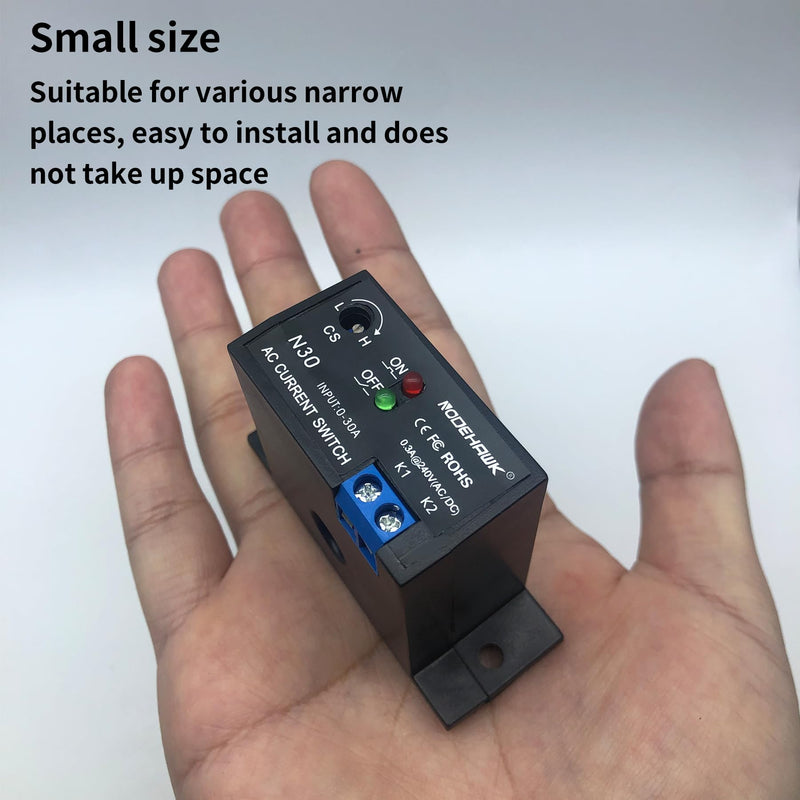 Current Sensing Relay AC Current Sensing Switch 0-30A Normally Closed Current Sensor Monitoring Relay (N30) Normally Open 30A