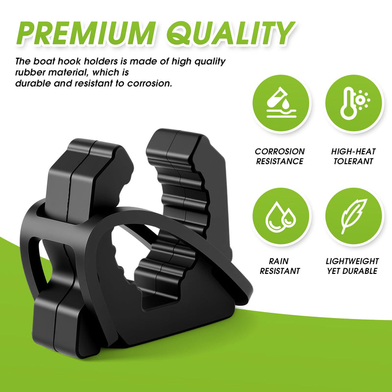 2PCS Boat Hook Holder with Rubber Spring Strap,3/4'' to 2'' Diameter Quick Release Boat Hook Oar Spring Clips for Boat Hook, Oar Mounts,Boat Net, Gaff, Anchor Pole,Push Pole, Tools 4PCS