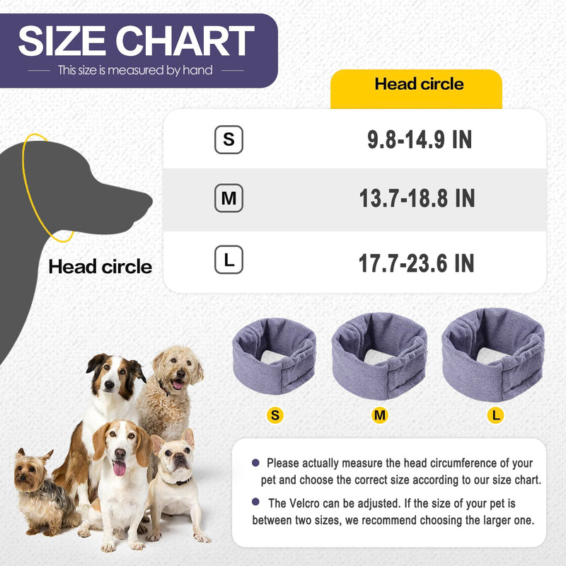 Meifsou Quiet Ears for Dogs - Adjustable Ear Covers for Noise, No Shake Dog Head Wrap, Dog Calming Hood for Thunder, Lightning, Fireworks, Vet Visits, Polyester and Stretch Cotton Blend, Purple L L-Head Circle(17.7"~23.6")