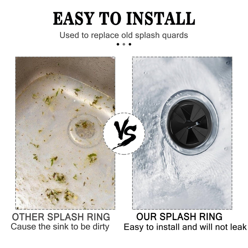 Garbage Disposal Splash Guards, 2-Pack Upgraded for InSinkErator Evolution Series QCB-AM Sink Baffle Drain Cover, Removable Quiet Collar Drain Plugs, Garbage Disposer Accessories 3 3/8" (Black 2 pcs) Black 2 Pack