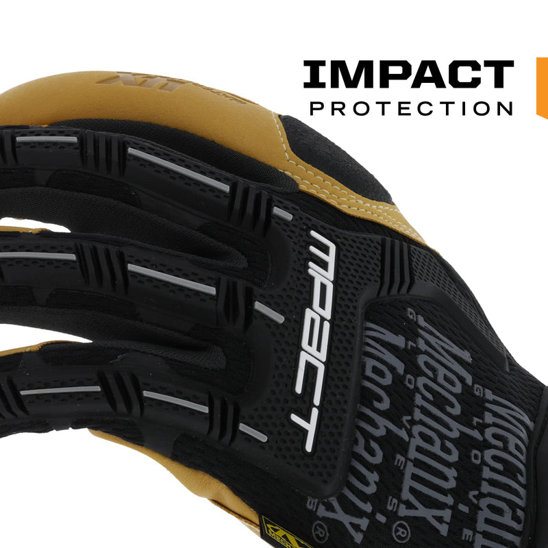 Mechanix Wear Material4x M-Pact Gloves - Abrasion-Resistant Gloves for Hand Safety - Machine Washable - Breathable - Secure Fit - Tear-Resistant - Durable - Brown/Black - Medium