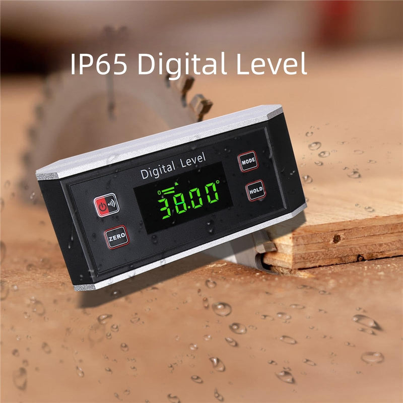 Inclinometer, Digital Protractor/Level/Angle Finder and Gauge Tools with V-Groove Magnetic Base and Backlight - Dust and Waterproof IP65 Precision Smart Level（Not include battery） DL1903