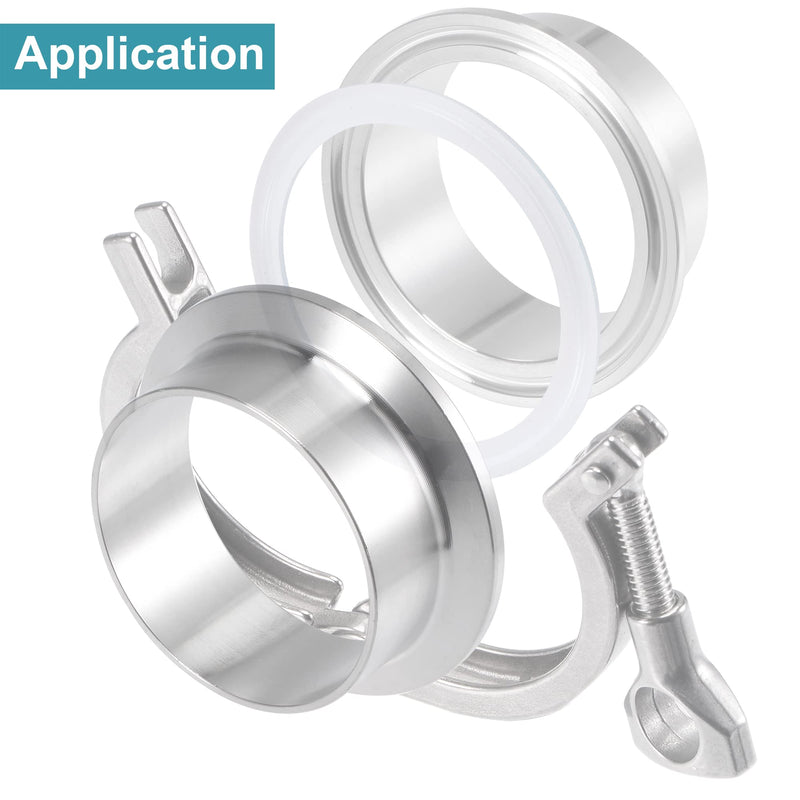 MECCANIXITY Silicone Rubber Gasket Industrial Flange O-Ring 106mm OD White Fit for 3.5 Inch Clamp 3.5"