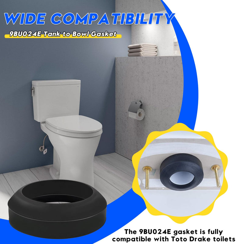 9BU024E Tank to Bowl Gasket Fit for Toto Drake Toilet | Toilet Tank Gasket Compatible with Toilet Gasket Fits Most 3" Two-Piece Toilets,Replacement for Ttoto Flush Valve Gasket