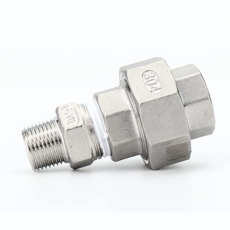 TAISHER 2PCS 304 Stainless Steel Union，3/4" NPT Female Cast Pipe Fitting 3/4" NPT 2