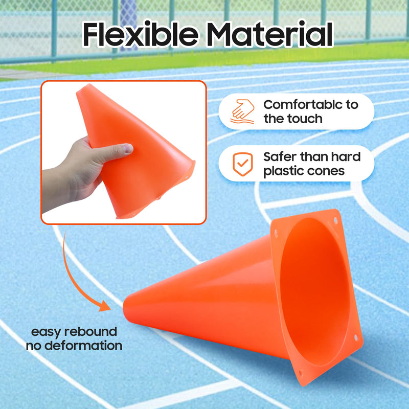 9 inch Soccer Training Cones for Outdoor Activity, Orange Traffic Cones,Plastic Sports Cones 9inch