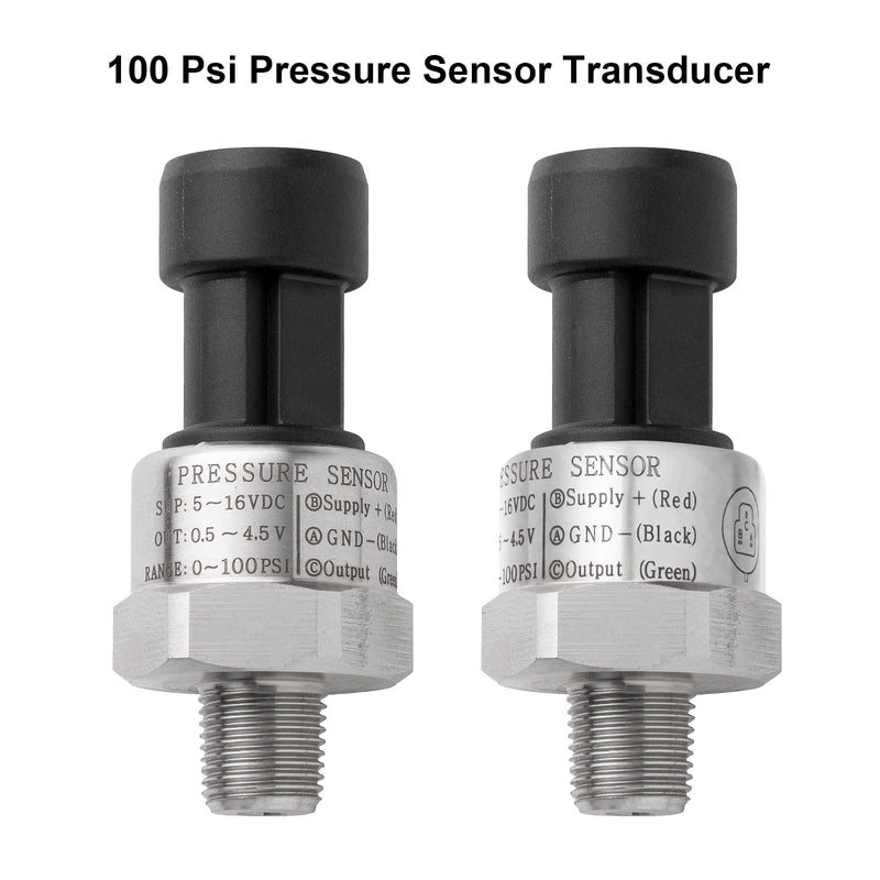 100 Psi Oil Fuel Pressure Sensor Transducer Sender 1/8" -27 NPT Thread with Harness Kit for Fuel Oil Air Water, 316 Stainless Steel Pressure Regulator 0-100 Psi Switch Sensor Transmitter