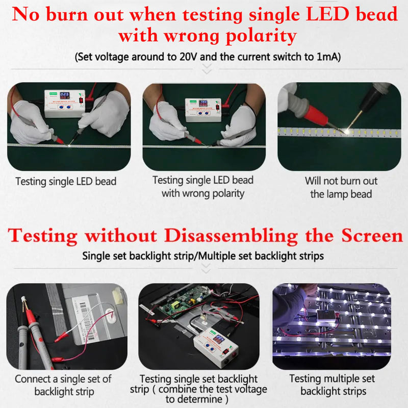 Multi Tester for LED TV Backlight ＆ Constant Current Board & All LED Repair | For LED Strips, Single LED Beads, COB Light Sources, Displays, Computers, Monitors, Vehicle LED Lights, Output 0-330V/0-150mA