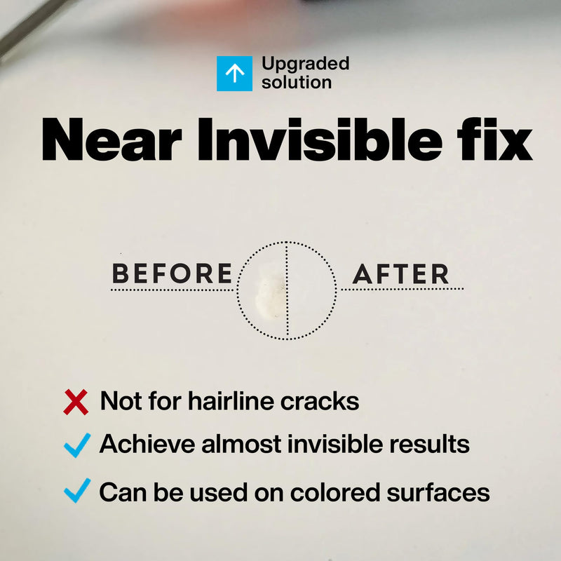 Quartz Countertop Repair Kit DIY (Clear, White Acrylic & Dark White Color) - Fix Your Defect Like a Pro I Suitable for Most Repairs I Fix Broken Chips in Minutes