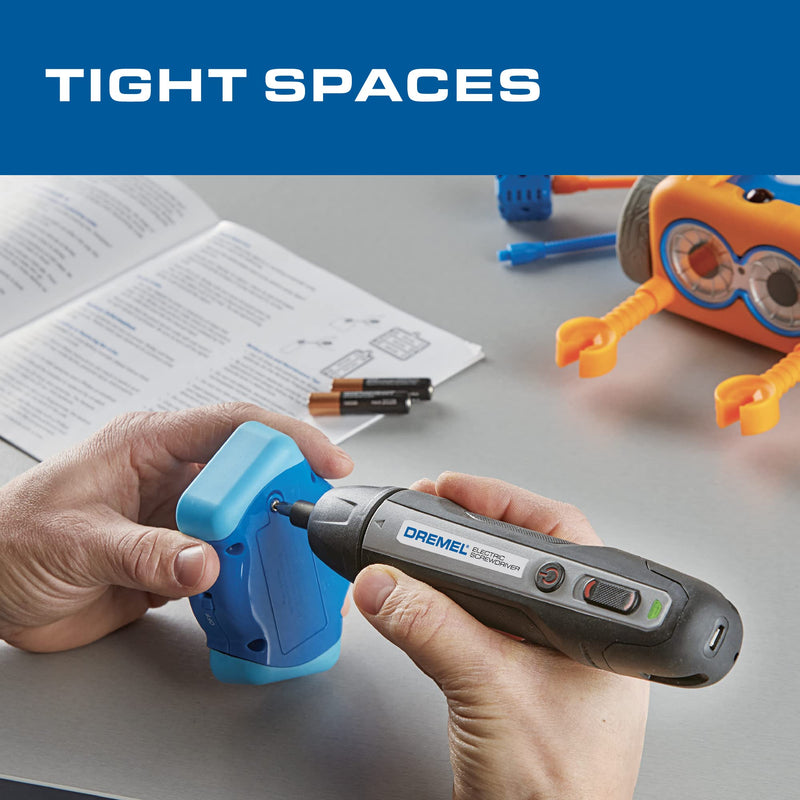 Dremel 4V Cordless Screwdriver Kit with 6 Power Settings and Smart Stop Technology, Includes 7 Screwdriver Bits, 1 Bit Extender, USB Cable and Power Adapter, HSES-01 Electric Screwdriver