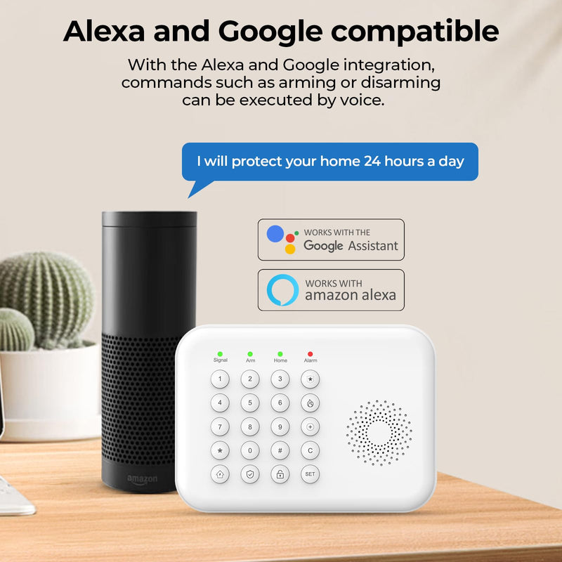 PGST Alarm System for Home Security 5-Piece Kit, WiFi/4G Home Security System Wireless with Phone APP Alert,Door Sensor,Motion Sensor, Remote Control, Compatible with Alexa,24/7 Protection A01-A