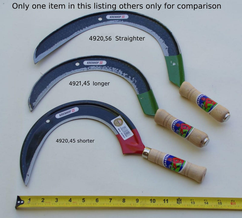 Muller Krenhof/Offner Hand Scythe - Reaping Sickle Shorter Rounder - Grass Hook 4920,45 - Made in Austria