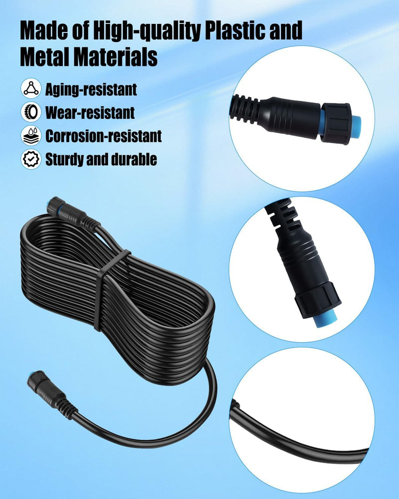 20FT Transducer Extension Cable Fit for Garmin GC 200 GLS 10 GMR | Fit for Fantom 124 126 54 56, GXM 53 54, Panoptix LiveScope, Replace 010-12528-0, Marine Network Cable