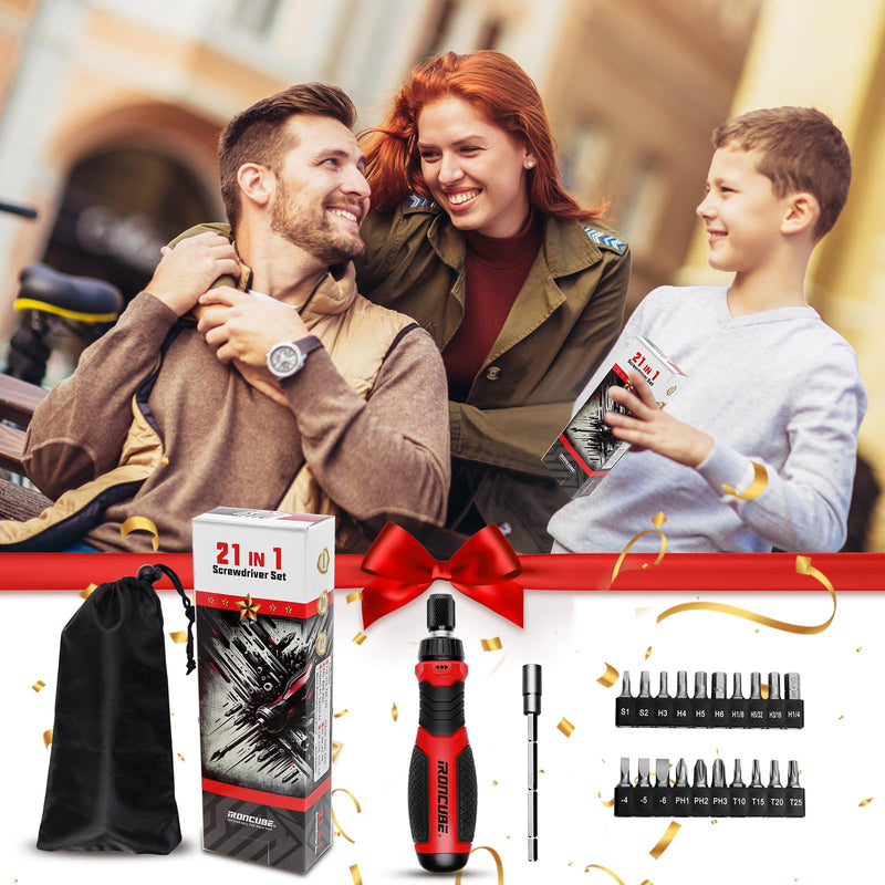 Multi Ratcheting Screwdriver Set: 21 in 1 Magnetic Multiple bits Suitable for Everyday Household Use 21-in-1 Screwdriver