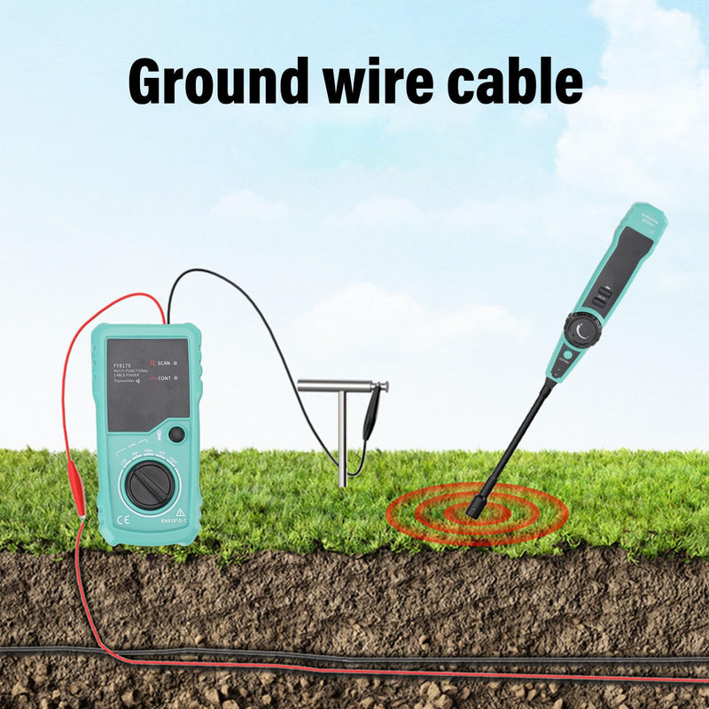 Underground Cable Locator, 7 Ft Max Detect Depth Cable Tester, Wire Tracer Break Detector Finder, 9843Ft Detect Length for Electrical Circuits Pipelines Dog Fence Buried Cables