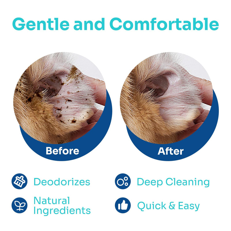 Ear Cleaner Finger Wipes for Dog and Cat 50 Conuts, Reduce Plaque and Tartar, Ear Wipes for Cat Remove Ear Wax, Dirt and Debris Freshens Breath - PawsPlanet Australia