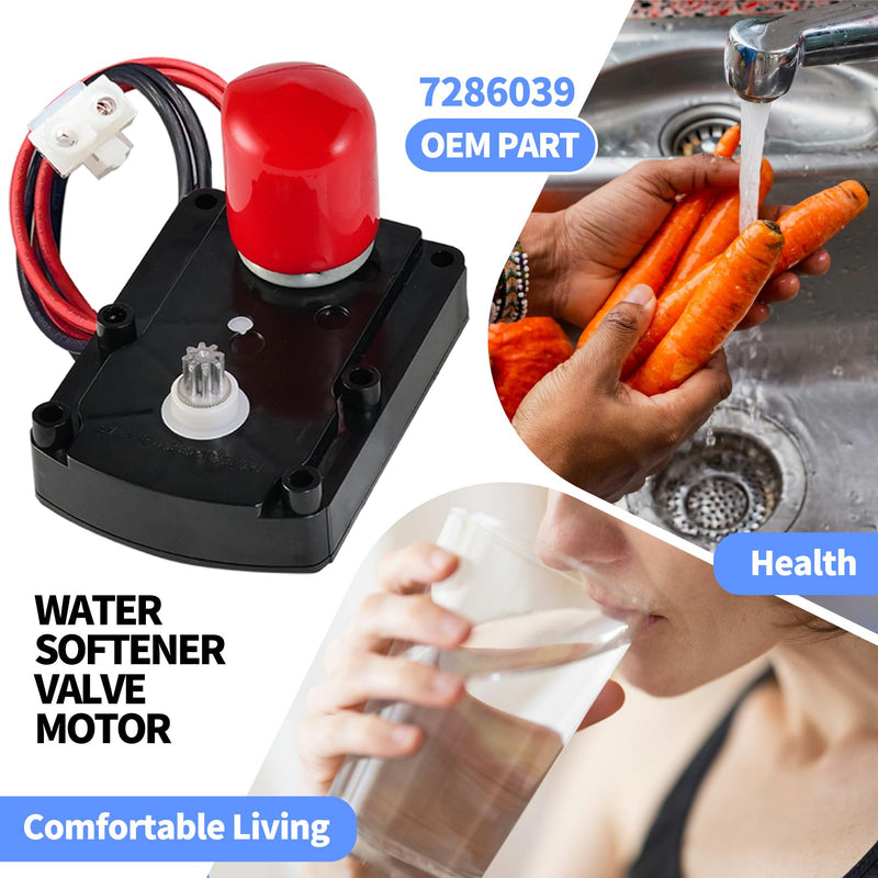 7286039 Water Softener Valve Motor with Gear 7283489 Replaces Old Part Numbers: 7281291,7384691,7234731,WS26X10021,WS26X21821,Fit for Softener Systems