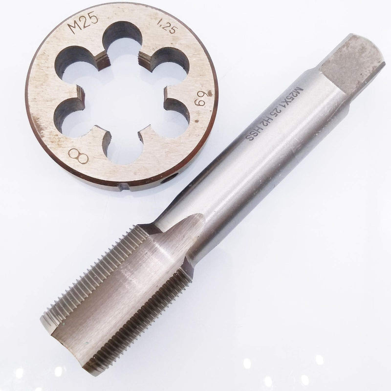 HSS M25 x 1.25mm Tap and M25 x 1.25mm Die Metric Thread Right Hand
