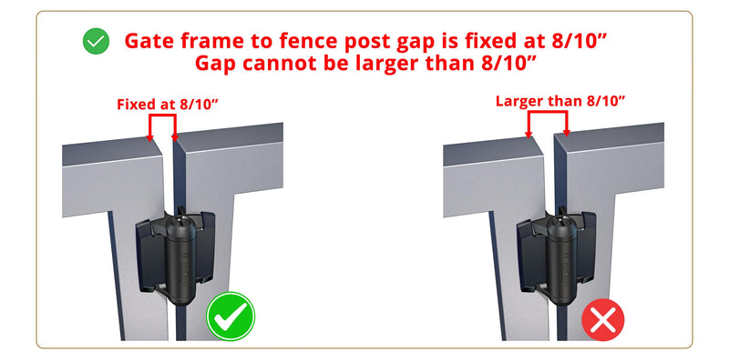 D&D Technologies TCA1L2S3BTS TruClose Regular Duty Gate Hinges, for Self Closing Metal Gates up to 66 Pounds, with Alignment Legs, Gloss Black, 2 Count For Metal Gates & Fences