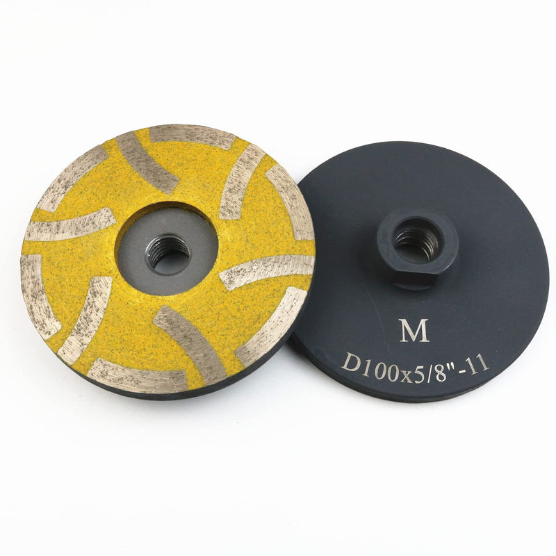 4 Inch Dry/Wet Flat Diamond Resin Filled Grinding Wheel Cup Wheel for Granite and Engineered Stone(Medium) Medium